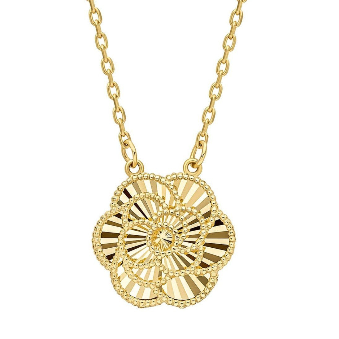 9ct Yellow Gold English Rose Pendant 375 Hallmarked British Made Brand New Boxed