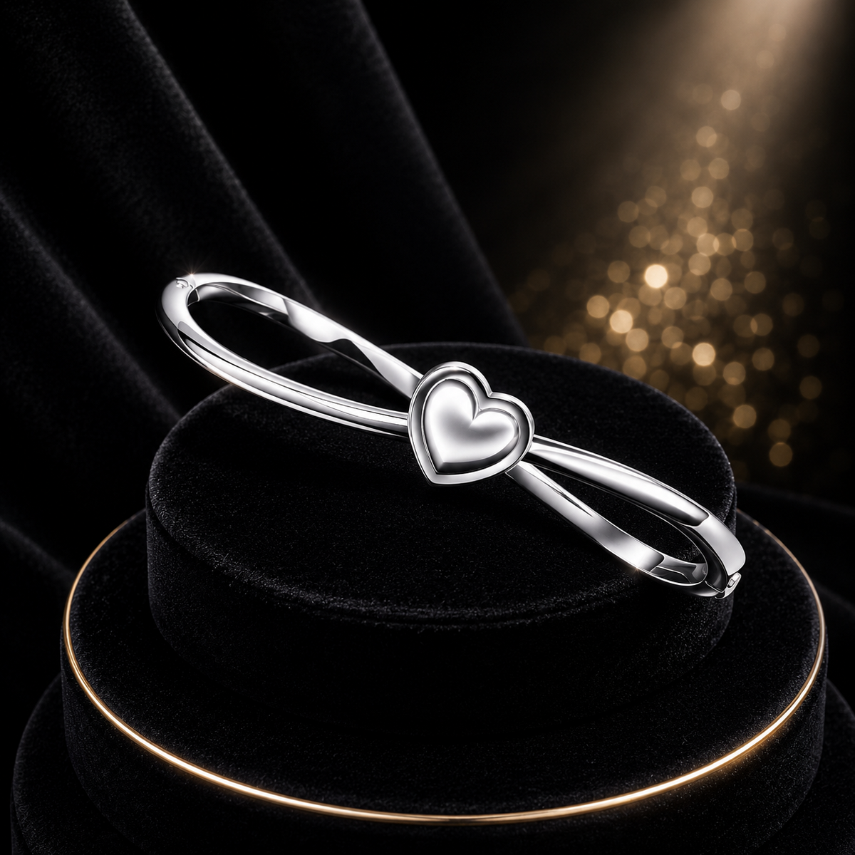 Hinged Heart Bangle Sterling Silver 925 Hallmarked British Made Brand New Boxed