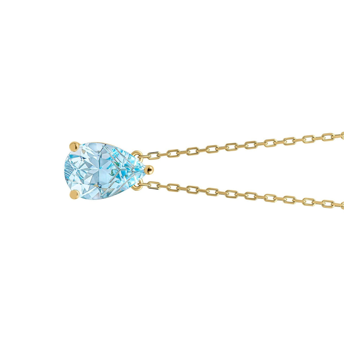 Pear Fancy Cut Topaz Necklace 9ct Yellow Gold 375 Hallmarked British Made