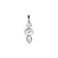 Mixed Shape Quartz Pendant Sterling Silver 925 Hallmarked  All Chain Lengths