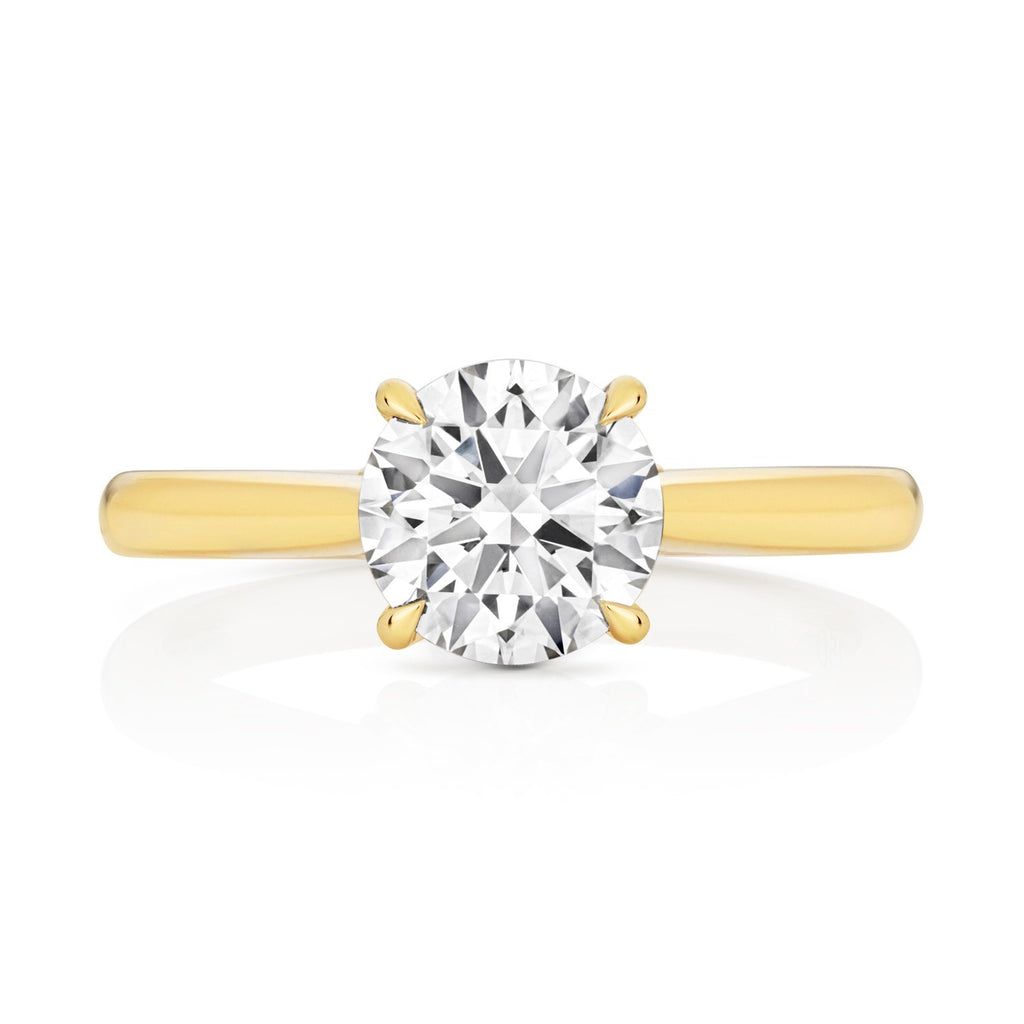 13 Lab-Grown Diamond Engagement Ring 18ct Yellow Gold Hallmarked Sizes J - Q