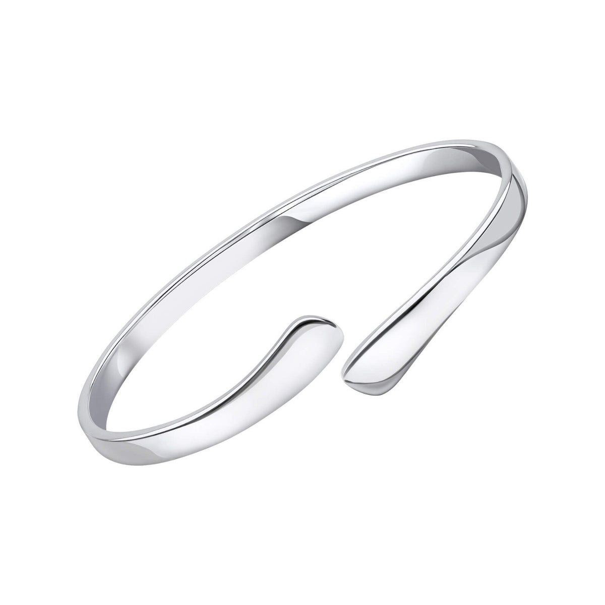Open Wrap Bangle Sterling Silver British Made 925 Hallmarked Brand New Boxed
