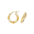 9ct Yellow Gold Twisted Hoop Earrings 375 Hallmarked 10mm - 40mm Diameter