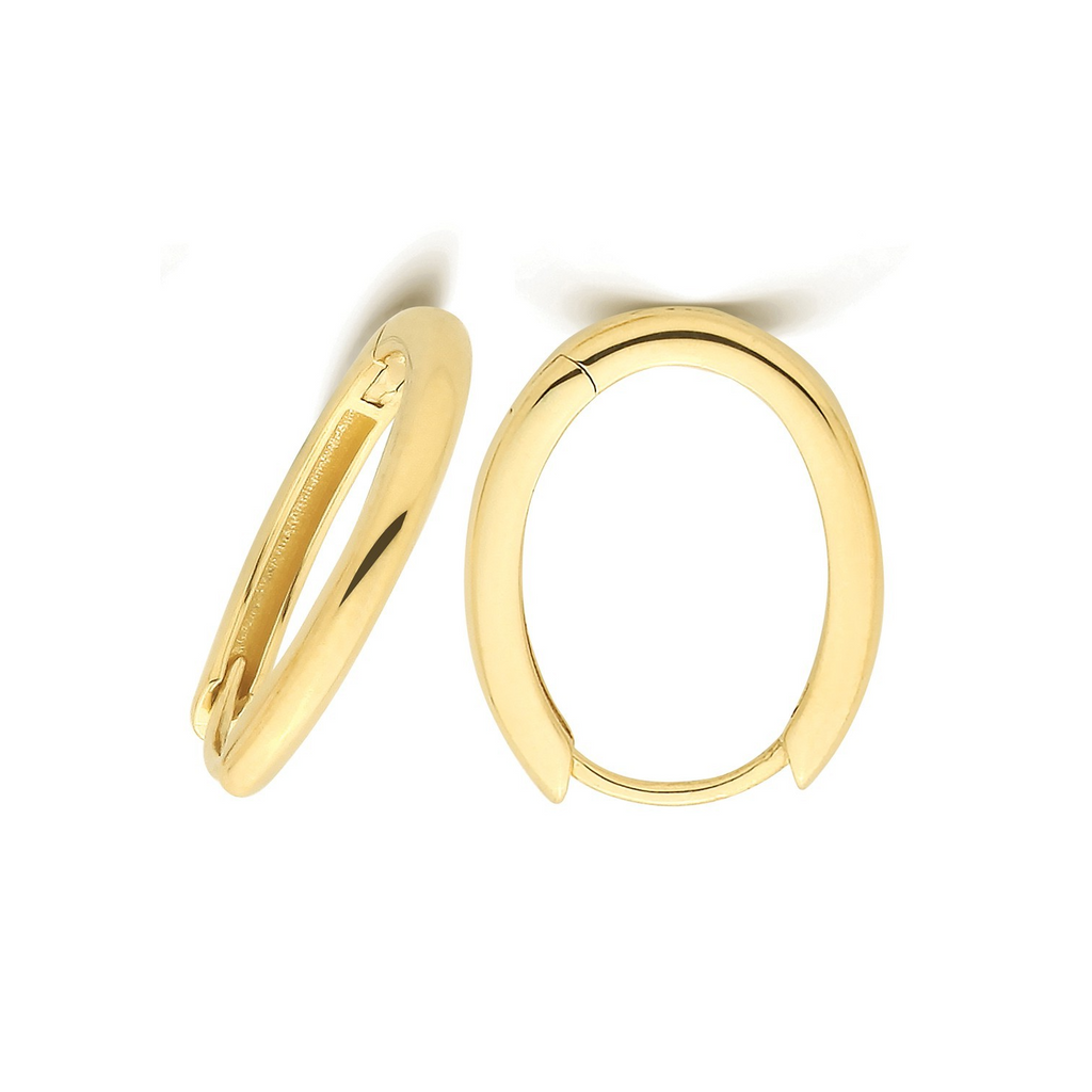 12mm 9ct Yellow Gold Hoop Earrings British Made 375 Hallmarked Brand New Boxed