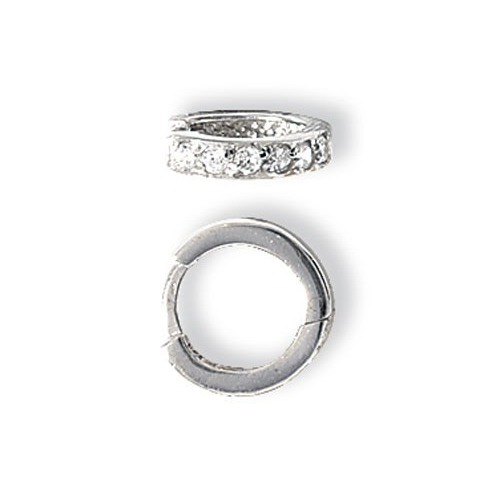 Mens 6 Stone Huggie Hoop Earring 9ct White Gold 375 Hallmarked Brand New
