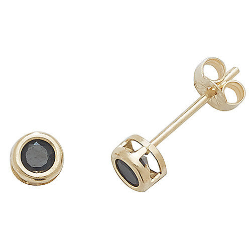 Yellow Gold Sapphire Earrings Solitaire Natural Stone 375 9 Carat New Boxed
