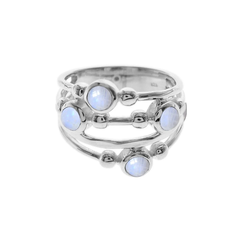 Natural 4 Topaz Ring Sterling Silver 925 Hallmarked British Made Size K - T