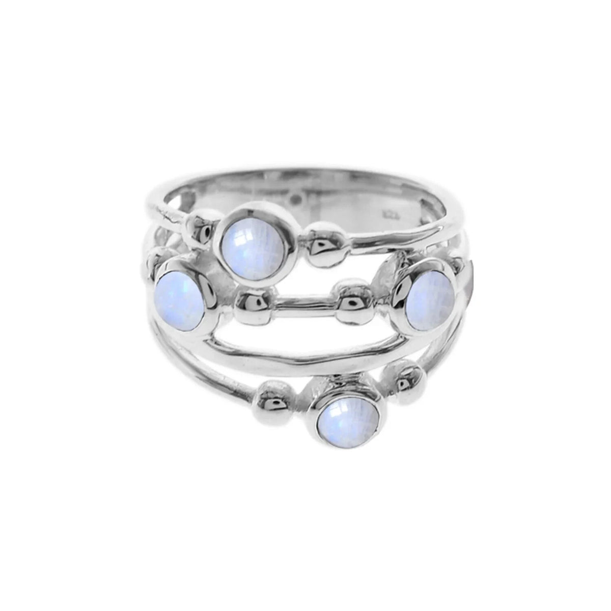 Natural 4 Topaz Ring Sterling Silver 925 Hallmarked British Made Size K - T