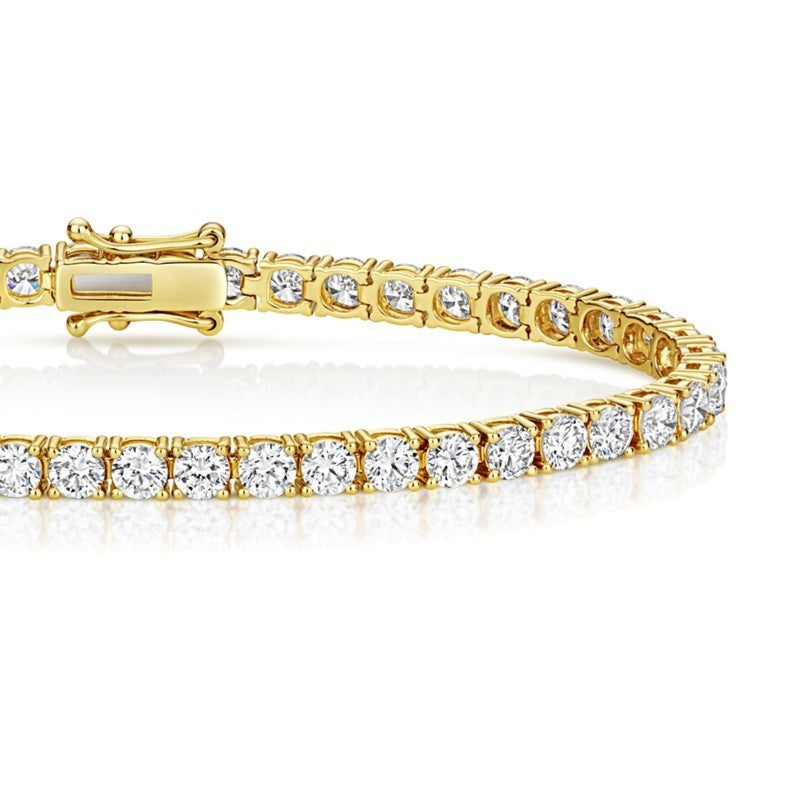 Lab Grown Diamond 18ct Yellow Gold Tennis Bracelet Hallmarked British Made