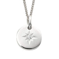 Sterling Silver Star Disc Pendant 925 Hallmarked British Made All Chain Lengths