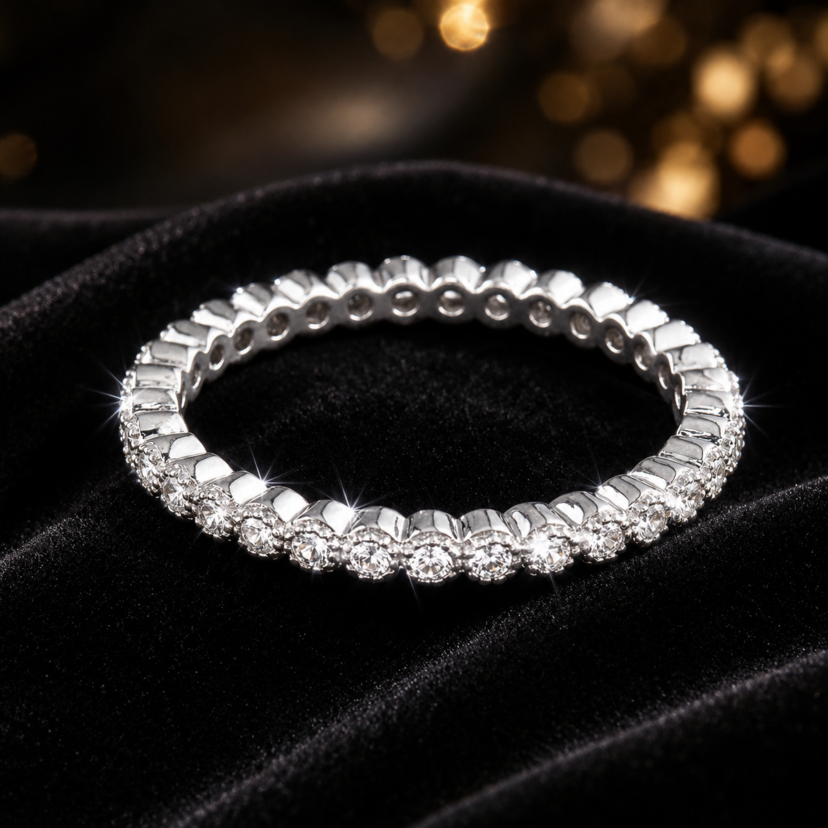 Millgrain Eternity Ring Sterling Silver 925 Hallmarked British Made Size L - S