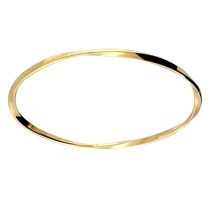 Hollow Slave Bangle 9ct Yellow Gold Plated Hallmarked British Made