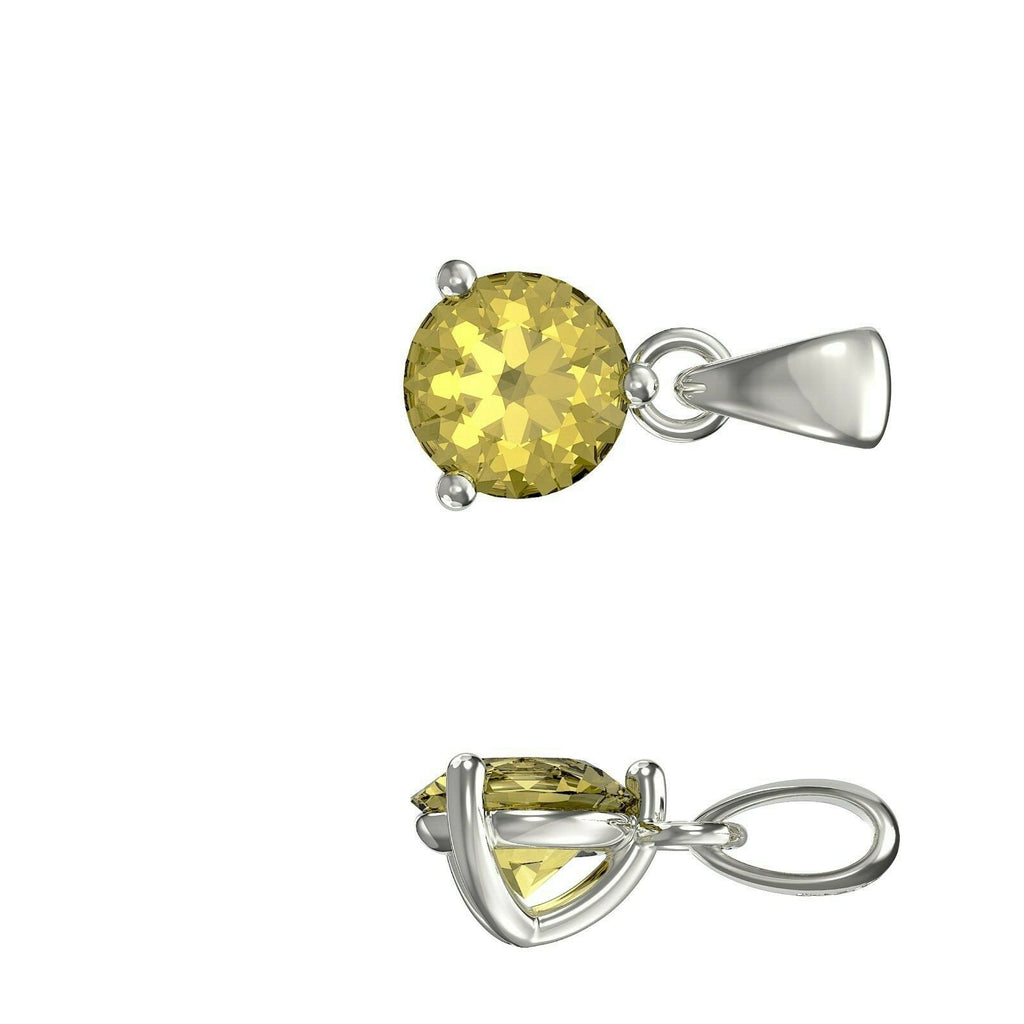 Sterling Silver Citrine Pendant Hallmarked British Made All Chain Lengths
