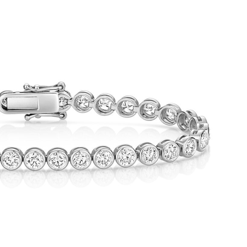Lab Grown Diamond 18ct White Gold Tennis Bracelet Hallmarked British Made