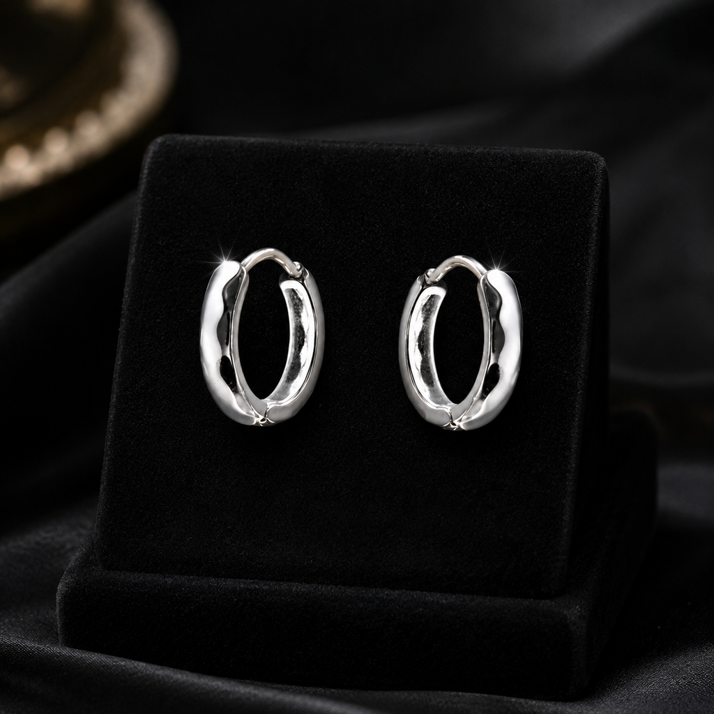 10mm Lexi Chunky Huggie Hoops Sterling Silver 925 Hallmarked Brand New Boxed