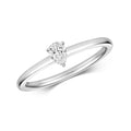 1 Natural Diamond Pear Cut Ring 18ct White Gold Hallmarked Sizes K - N
