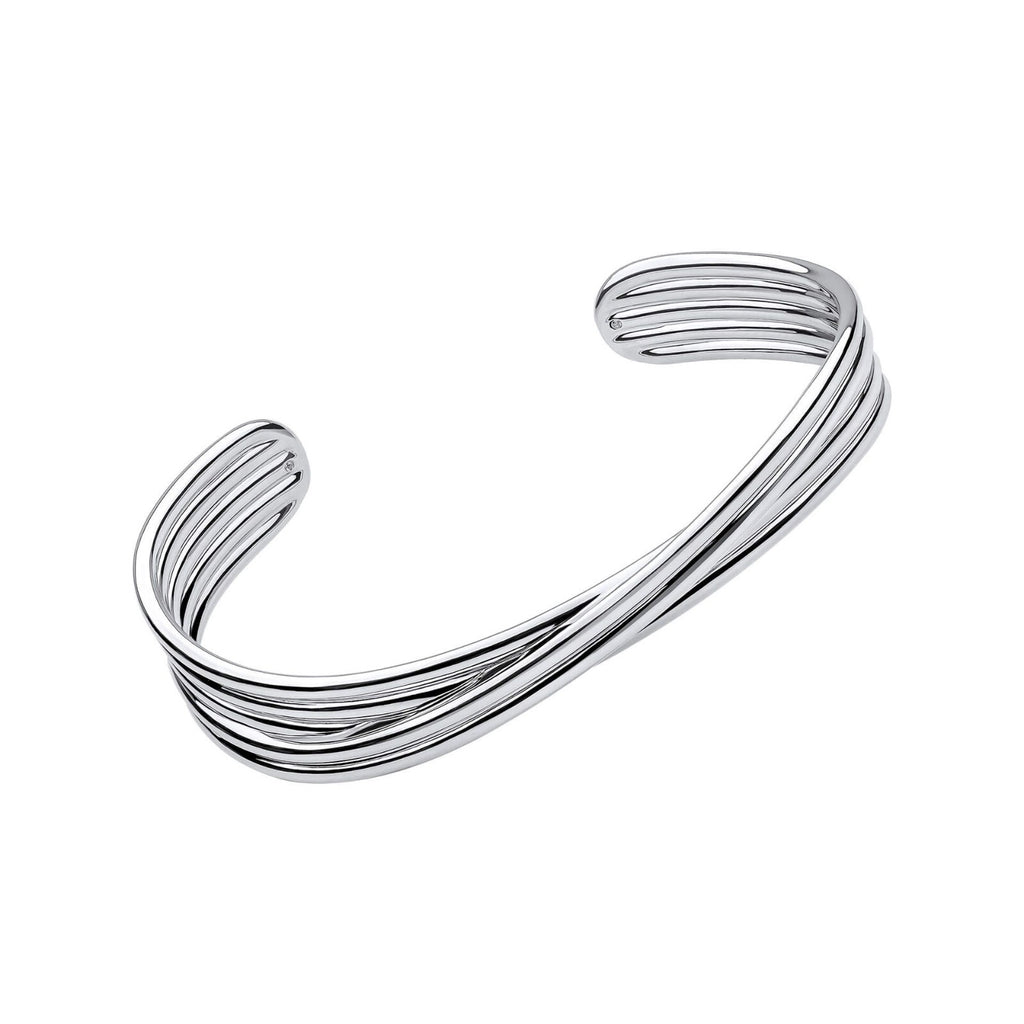 Twisted Ridge Bangle Sterling Silver British Made 925 Hallmarked Brand New Boxed