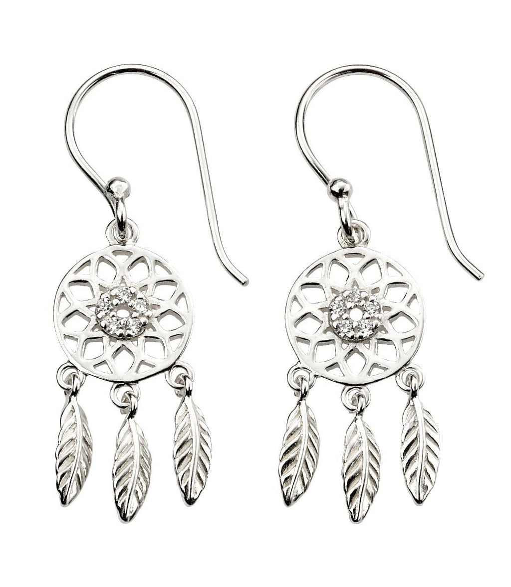 Leaf Dream Catcher Earrings Solid Sterling Silver 925 Hallmarked Brand New Boxed