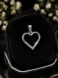 Open Heart 9ct White Gold Pendant 375 Hallmarked British Made All Chain Lengths