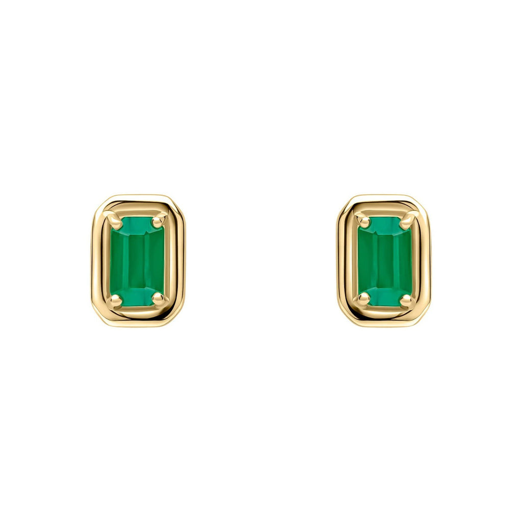 Chunky Natural Emerald Pendant & Earrings Set 9ct Yellow Gold 375 Hallmarked