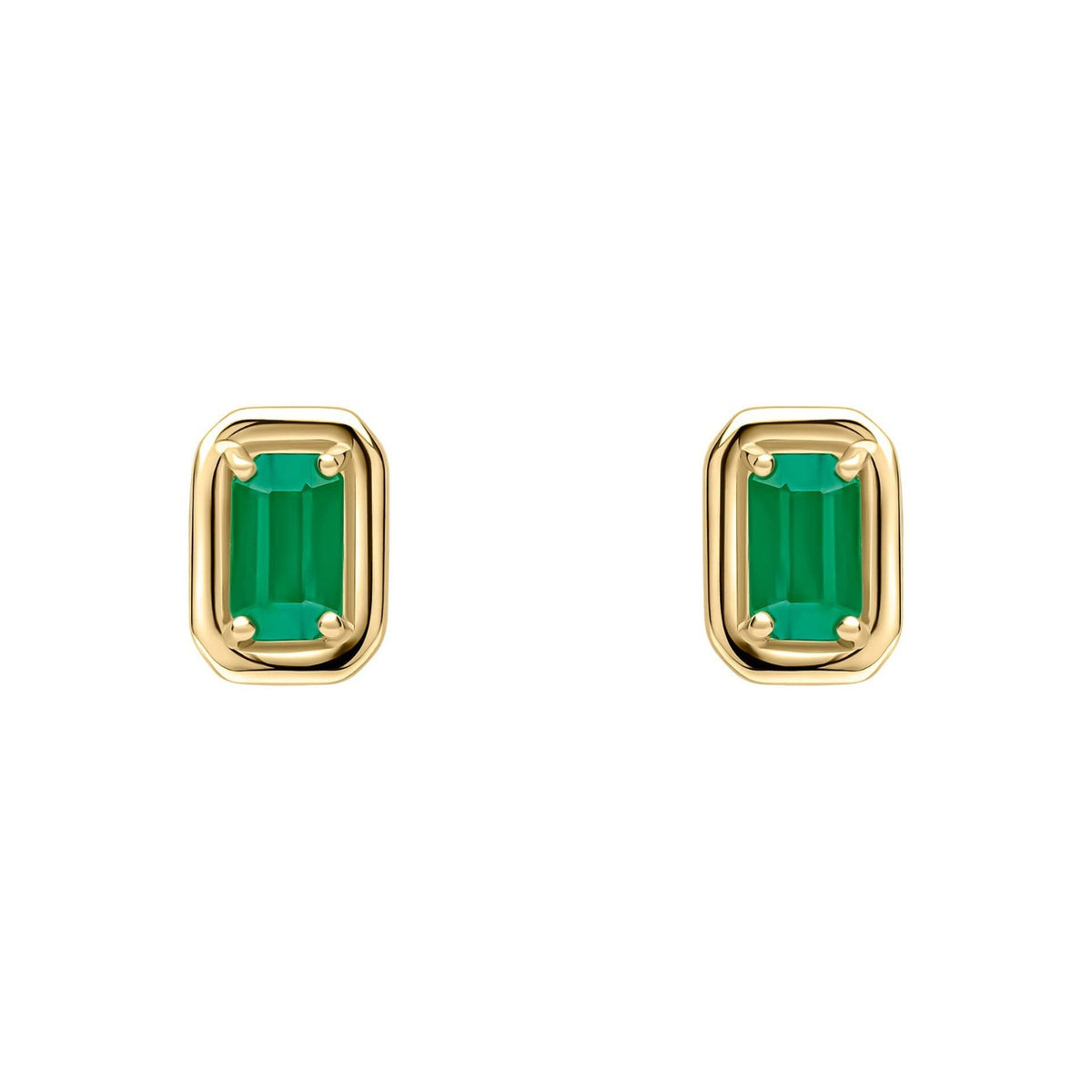 Chunky Natural Emerald Pendant & Earrings Set 9ct Yellow Gold 375 Hallmarked