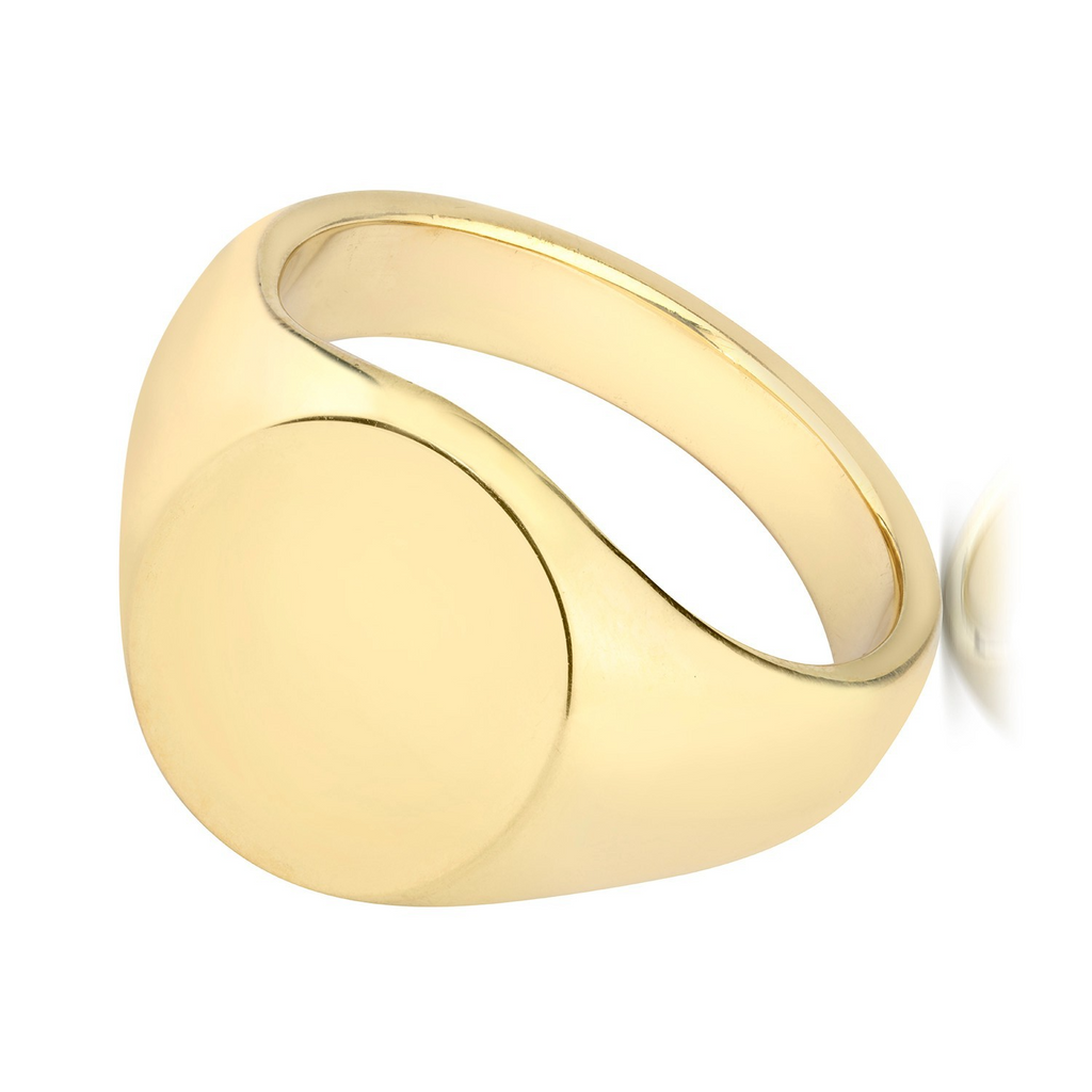 Heavy Mens 9ct Yellow Gold Signet Ring 375 Hallmarked British Made Size K - Z
