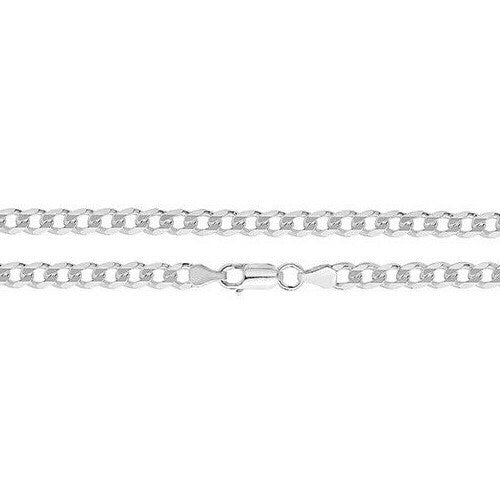 Men's Sterling Silver Bracelet Curb Link British Made 925 Hallmark 8" Weight 11g