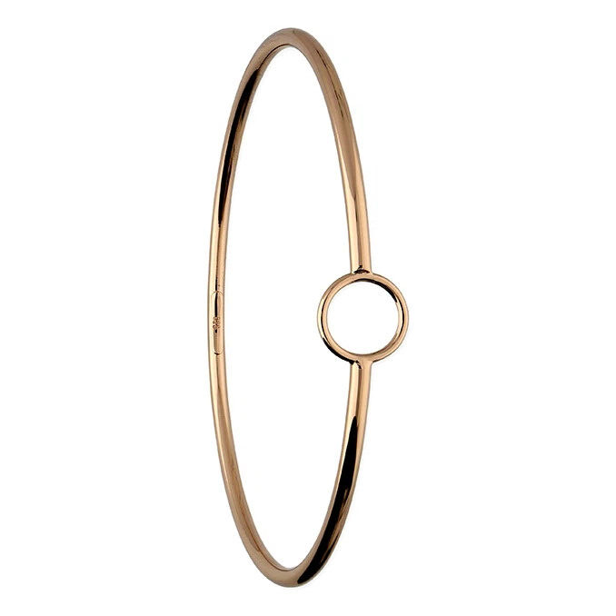 Ringed Slaved Bangle 9ct Rose Gold Plated Hallmarked British Made Brand New
