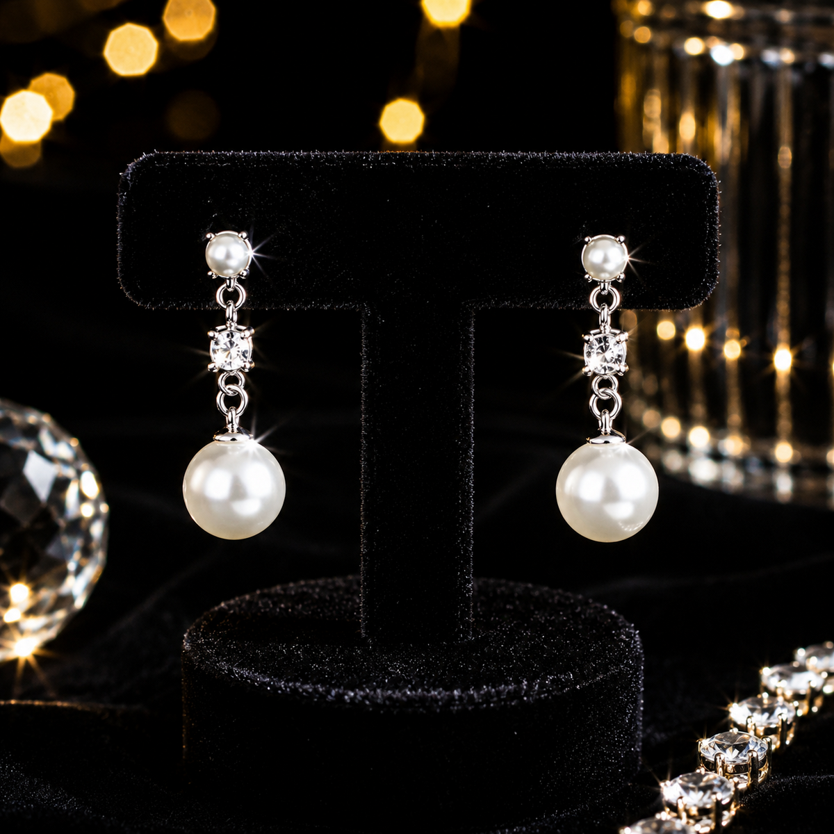 Gemstone Drop Pearl Earrings Sterling Silver 925 Hallmarked Brand New Boxed