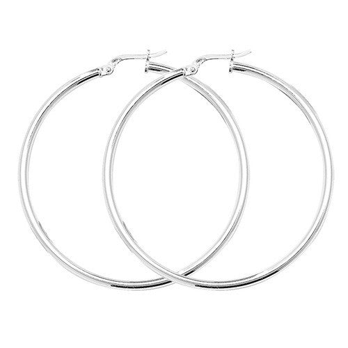 Plain Sterling Silver Hoop Earrings 925 Hallmarked 25mm - 60mm Diameter