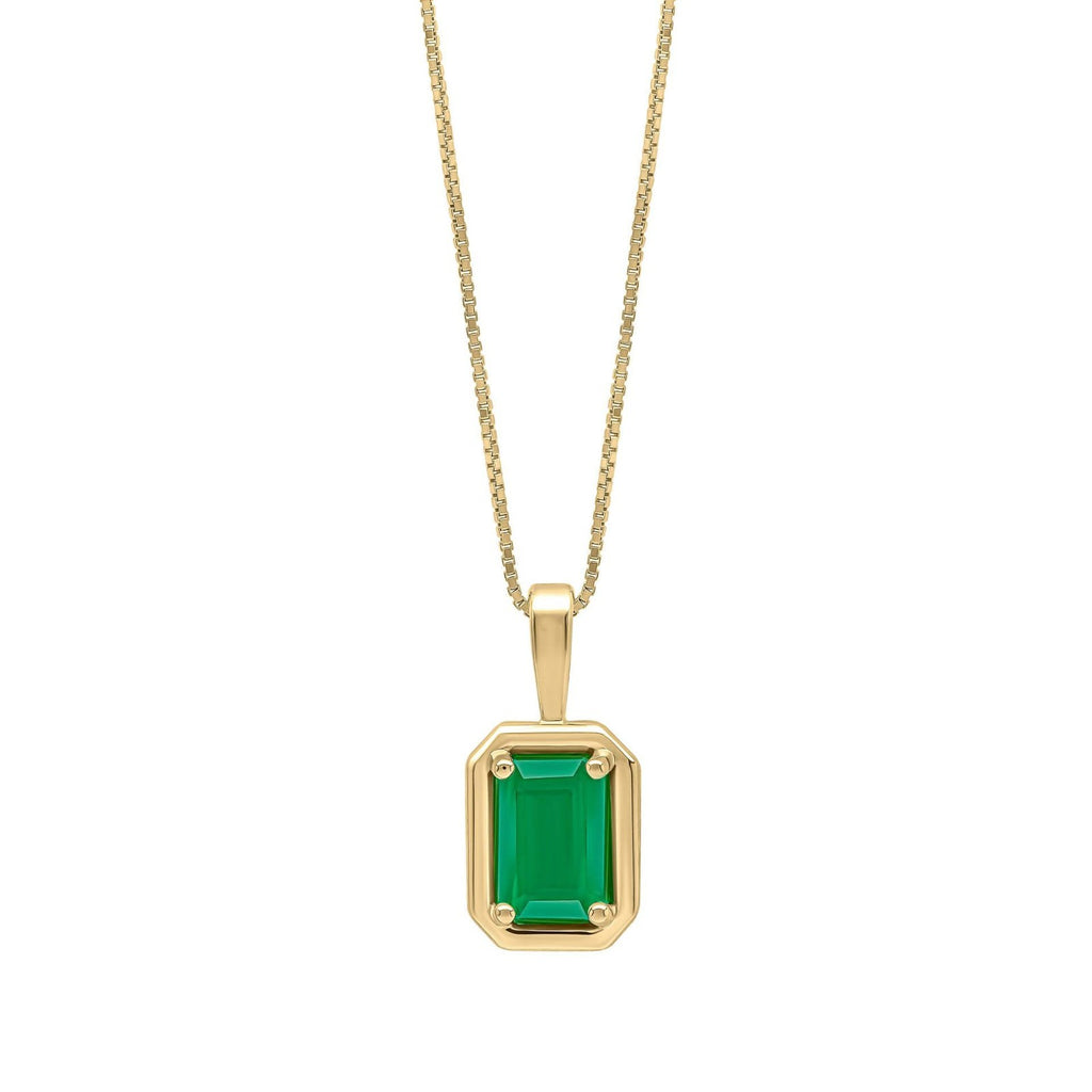 Chunky Natural Emerald Pendant & Earrings Set 9ct Yellow Gold 375 Hallmarked