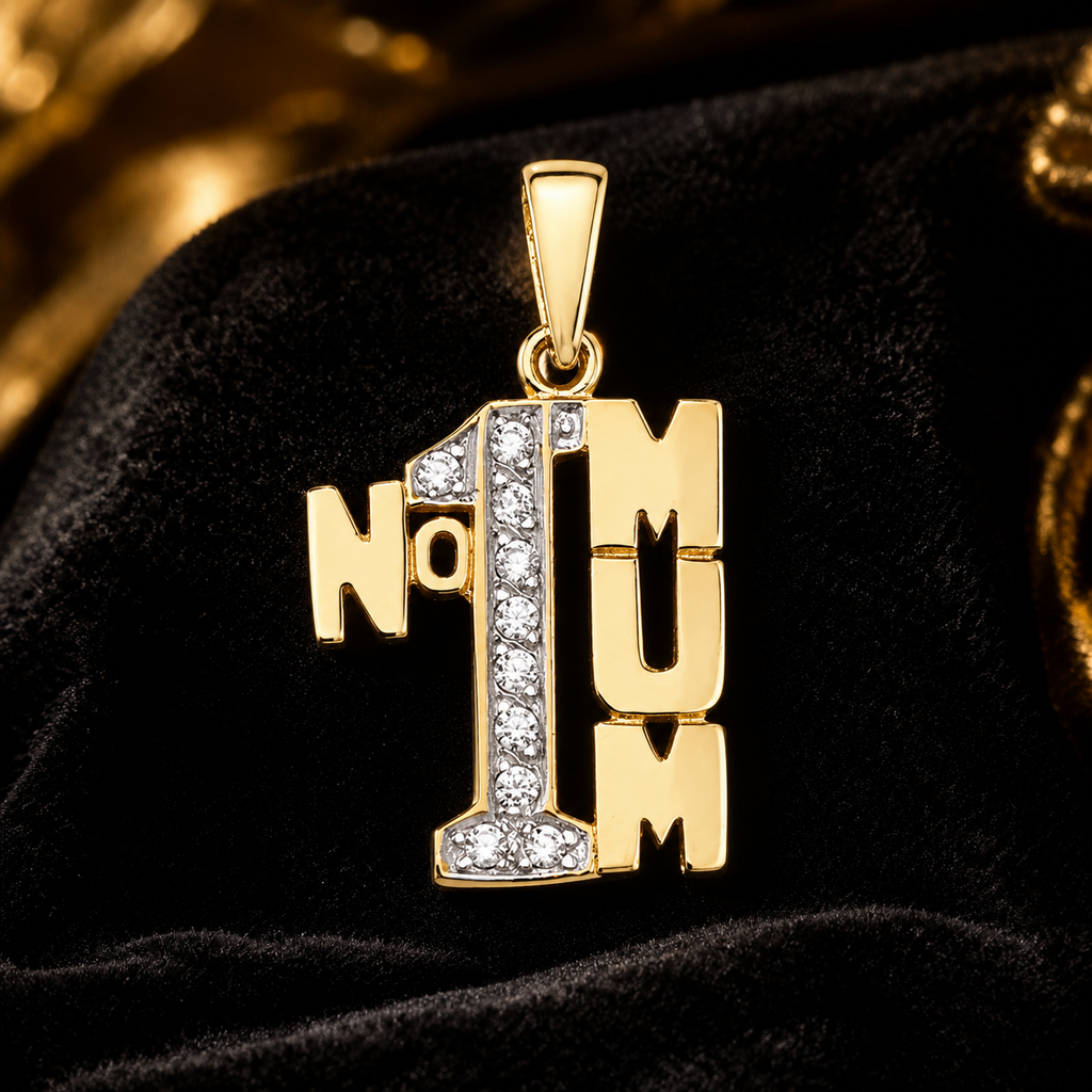 Statement Mum Gemstone 9ct Yellow Gold Pendant 375 Hallmarked All Chain Lengths