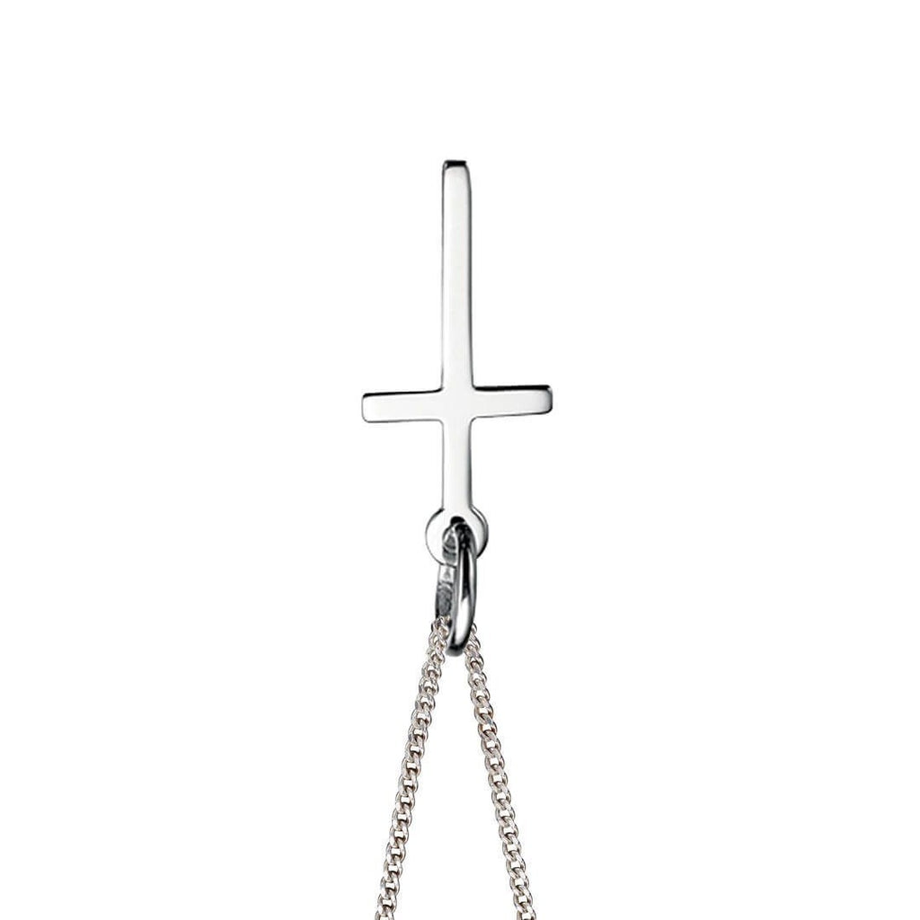 Plain Cross Pendant Sterling Silver Hallmarked British Made All Chain Lengths