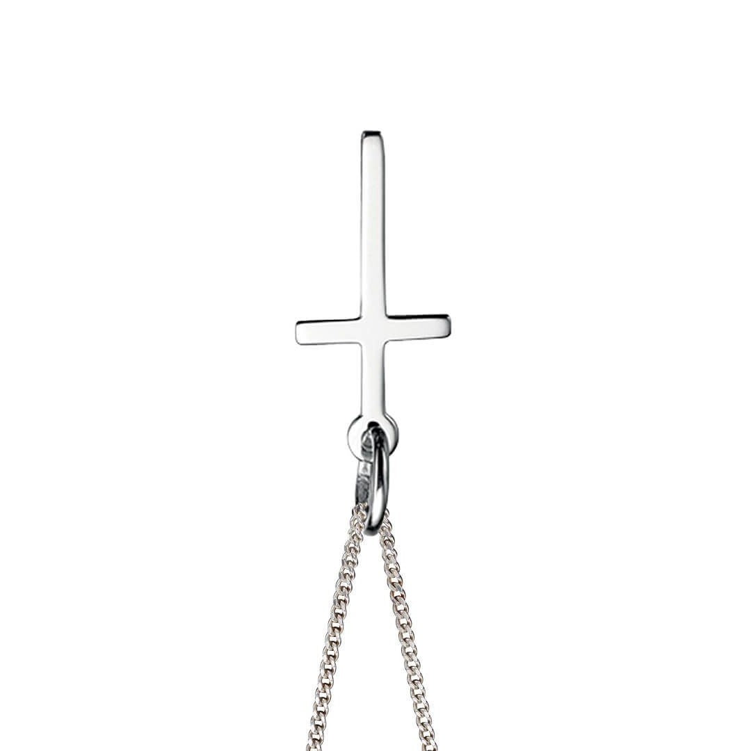 Plain Cross Pendant Sterling Silver Hallmarked British Made All Chain Lengths