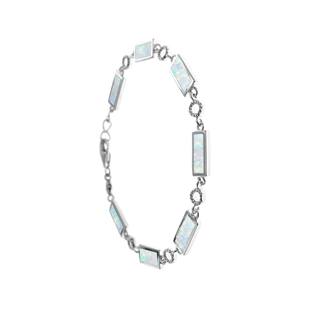 Rectangular Opal Bracelet Sterling Silver 925 Hallmarked Brand New Boxed