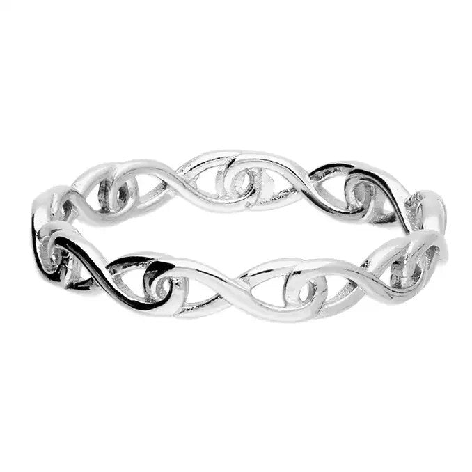 Infinity Ring Sterling Silver 925 Hallmarked British Made Size J - S