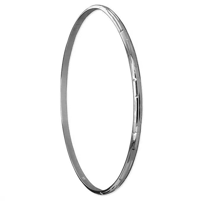 Thin DC Bangle Sterling Silver 925 Hallmarked British Made Brand New