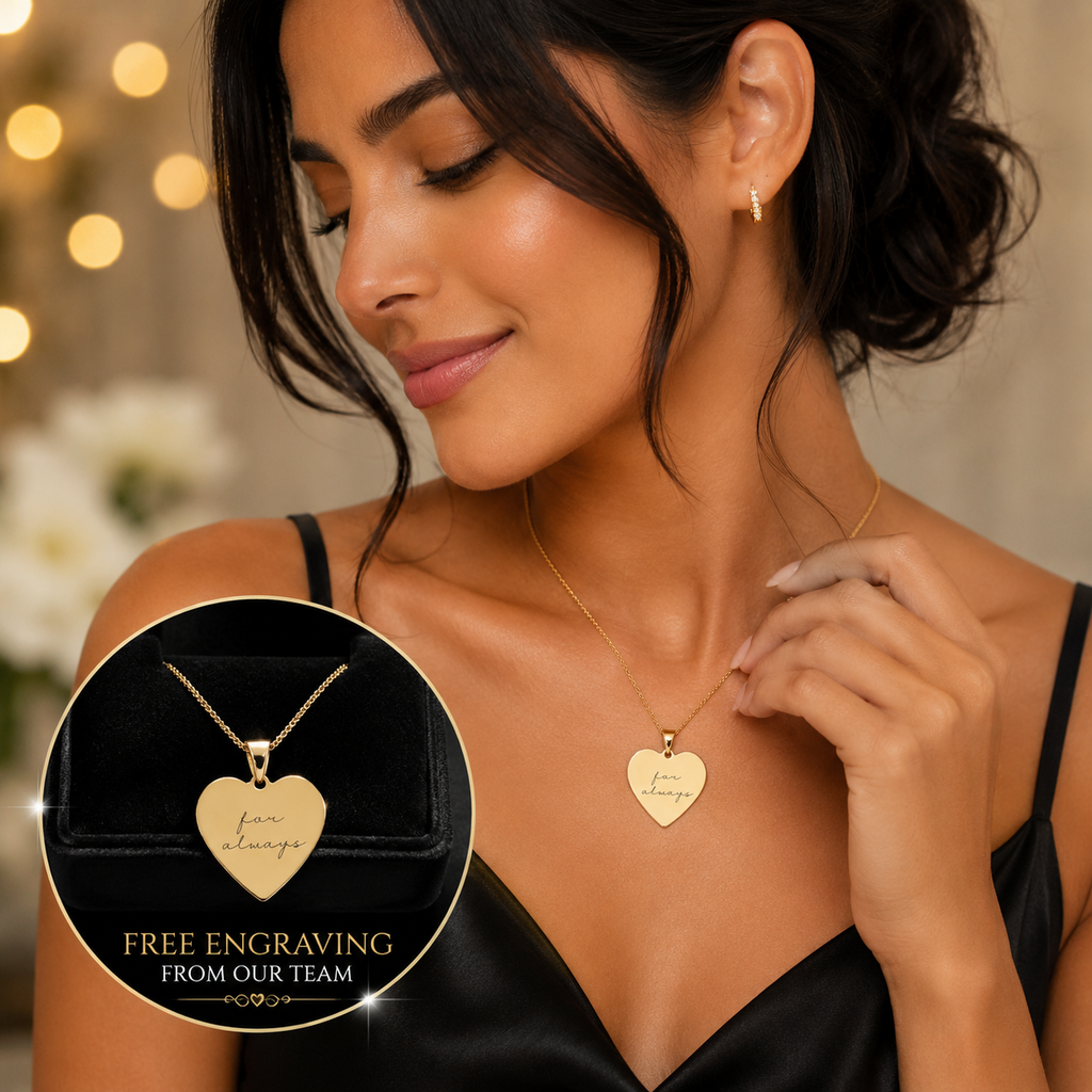 Engravable Heart Pendant Yellow Gold 375 Hallmarked British Made Brand New