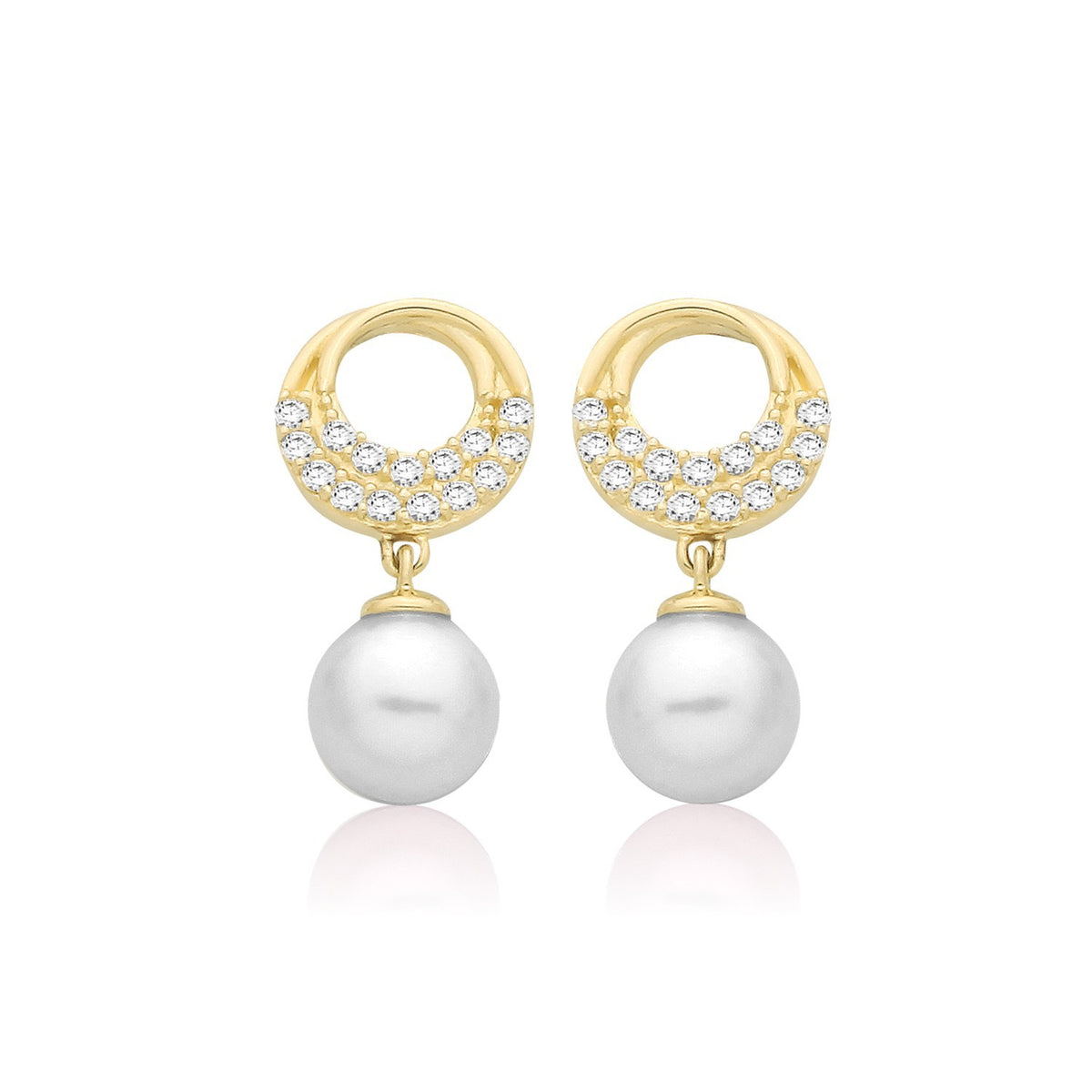Pearl Statement Drop Earrings 9ct Yellow Gold 375 Hallmarked Brand New
