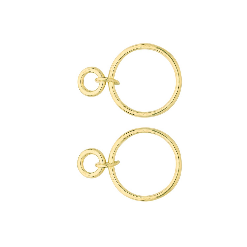 Double Circle Drop Earrings 9ct Yellow Gold 375 Hallmarked Brand New Boxed