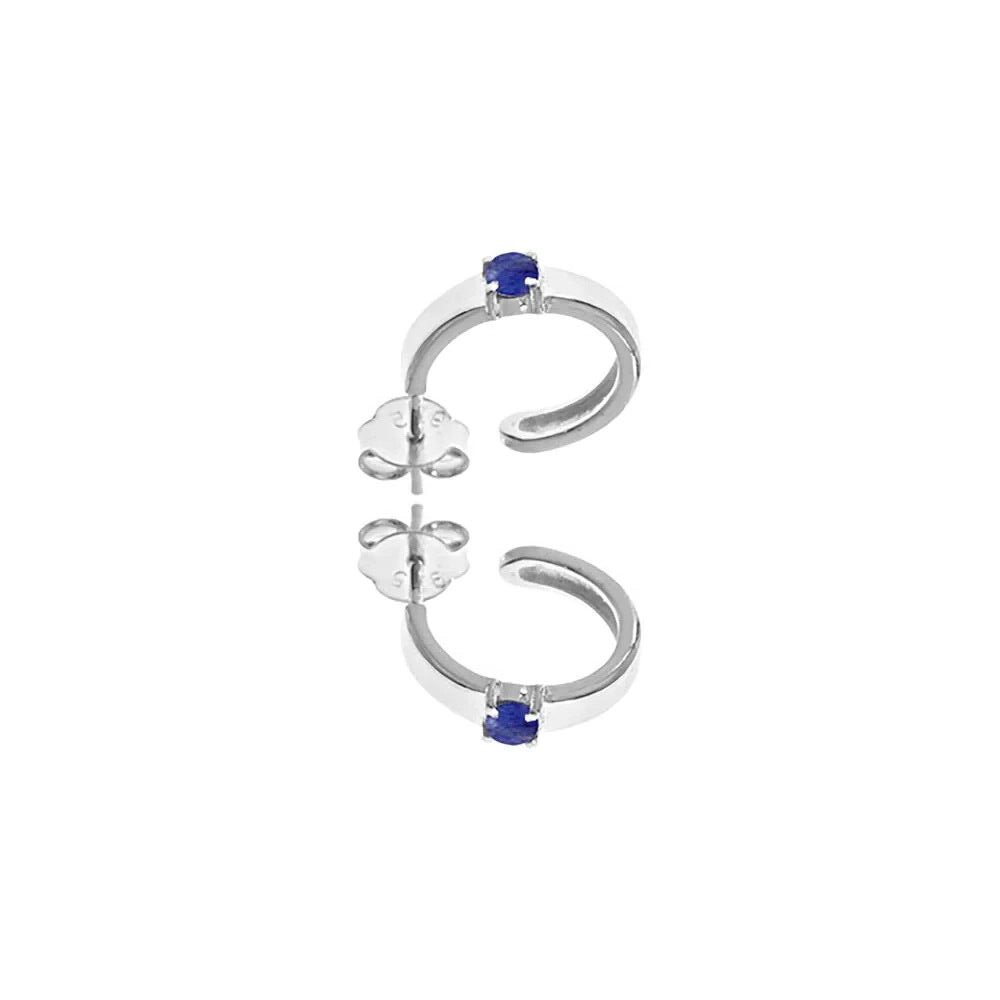 Lapis Lazuli Huggie Hoop Earrings Sterling Silver 925 Hallmarked Brand New Boxed