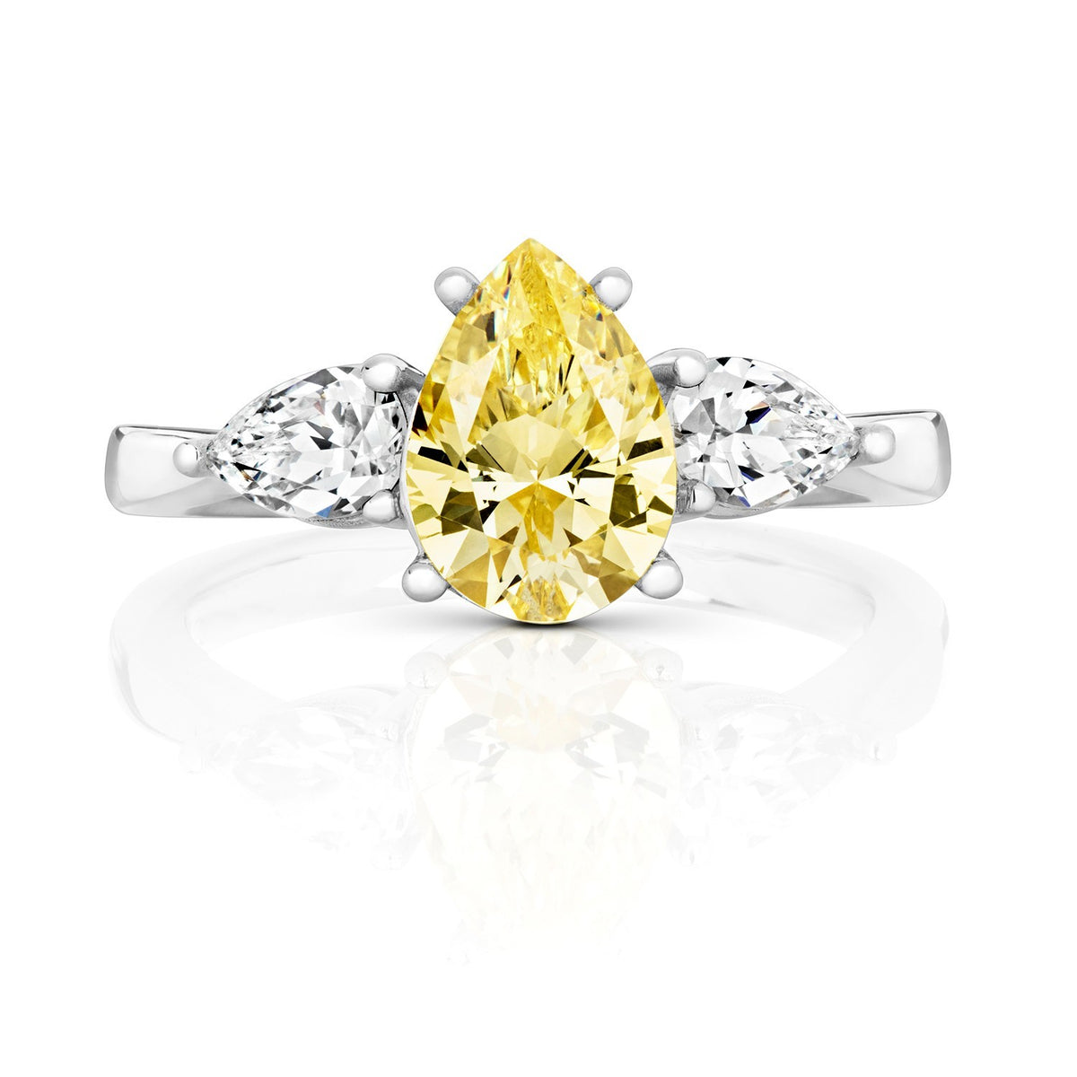 Pear Cut Citrine Ring Sterling Silver 925 Hallmarked Sizes I - P British Made