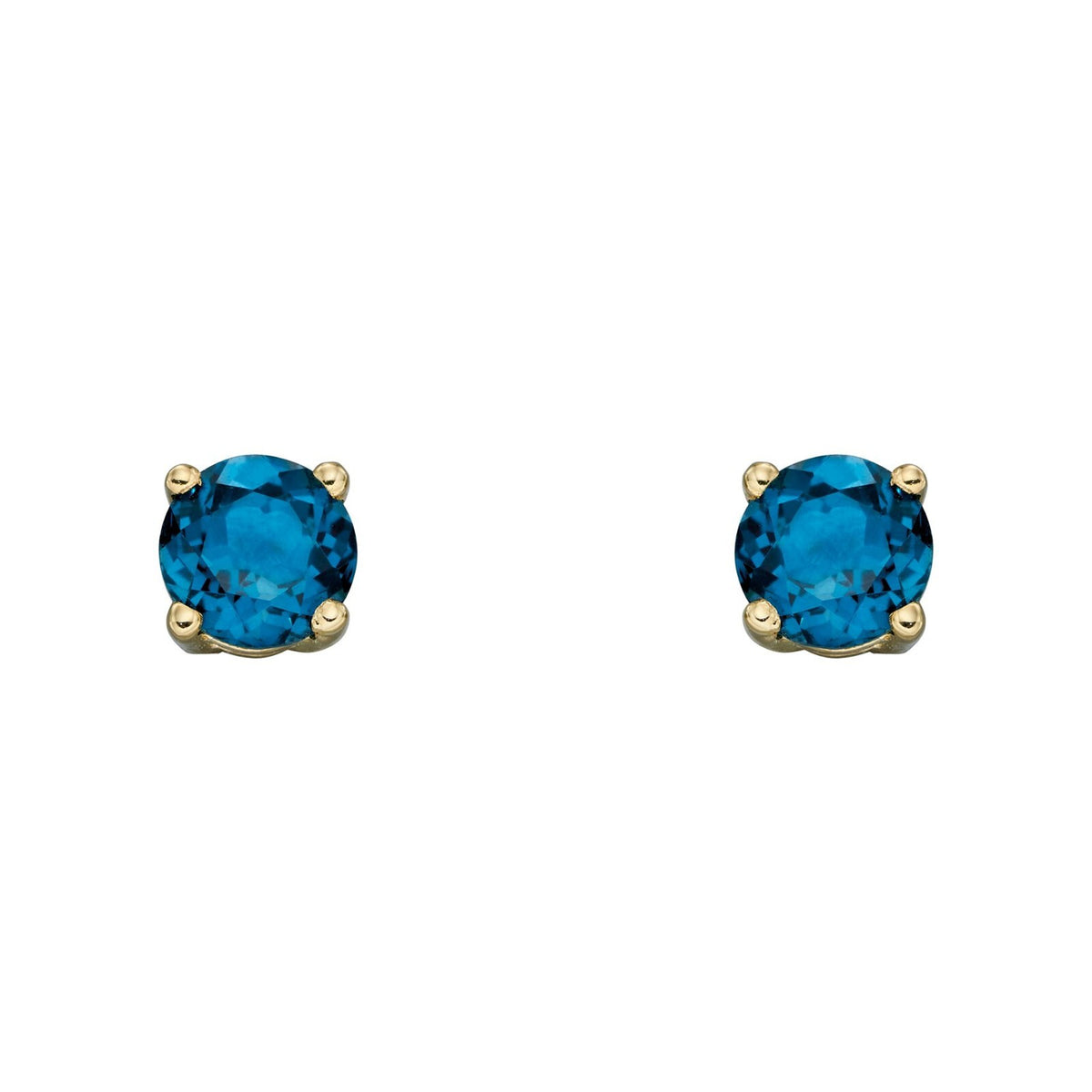 Natural Topaz December Stud Earrings 9ct Yellow Gold 375 Hallmarked British Made