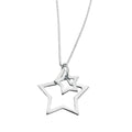 Double Star Necklace Sterling Silver 925 Hallmarked British Made Brand New Boxed