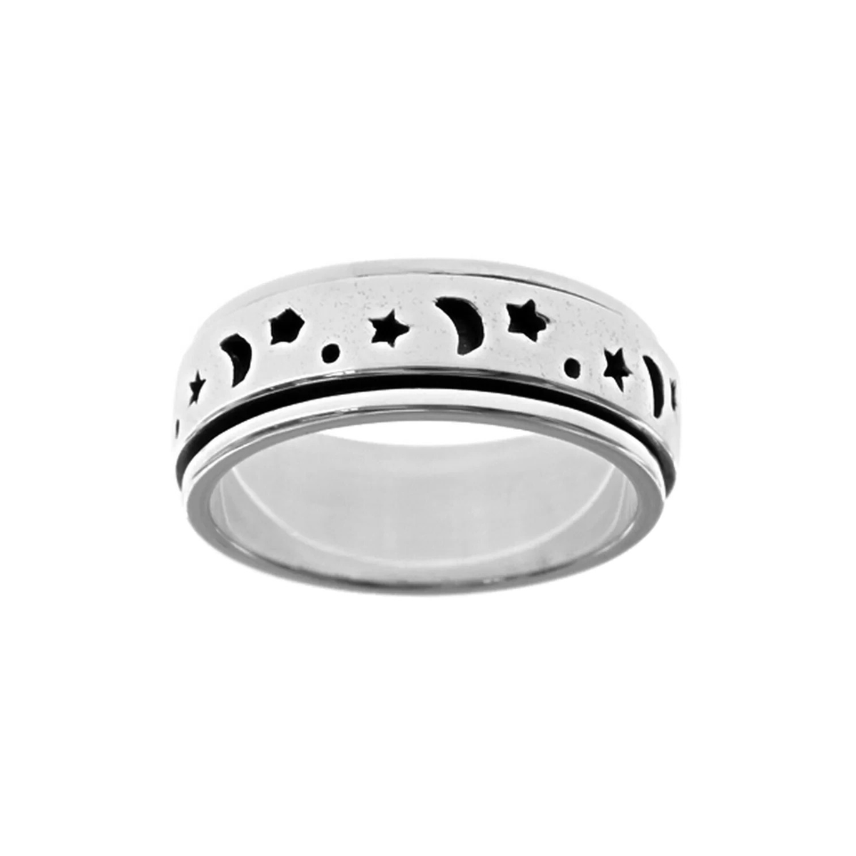 Space Spinner Ring Sterling Silver 925 Hallmarked British Made Size U - X