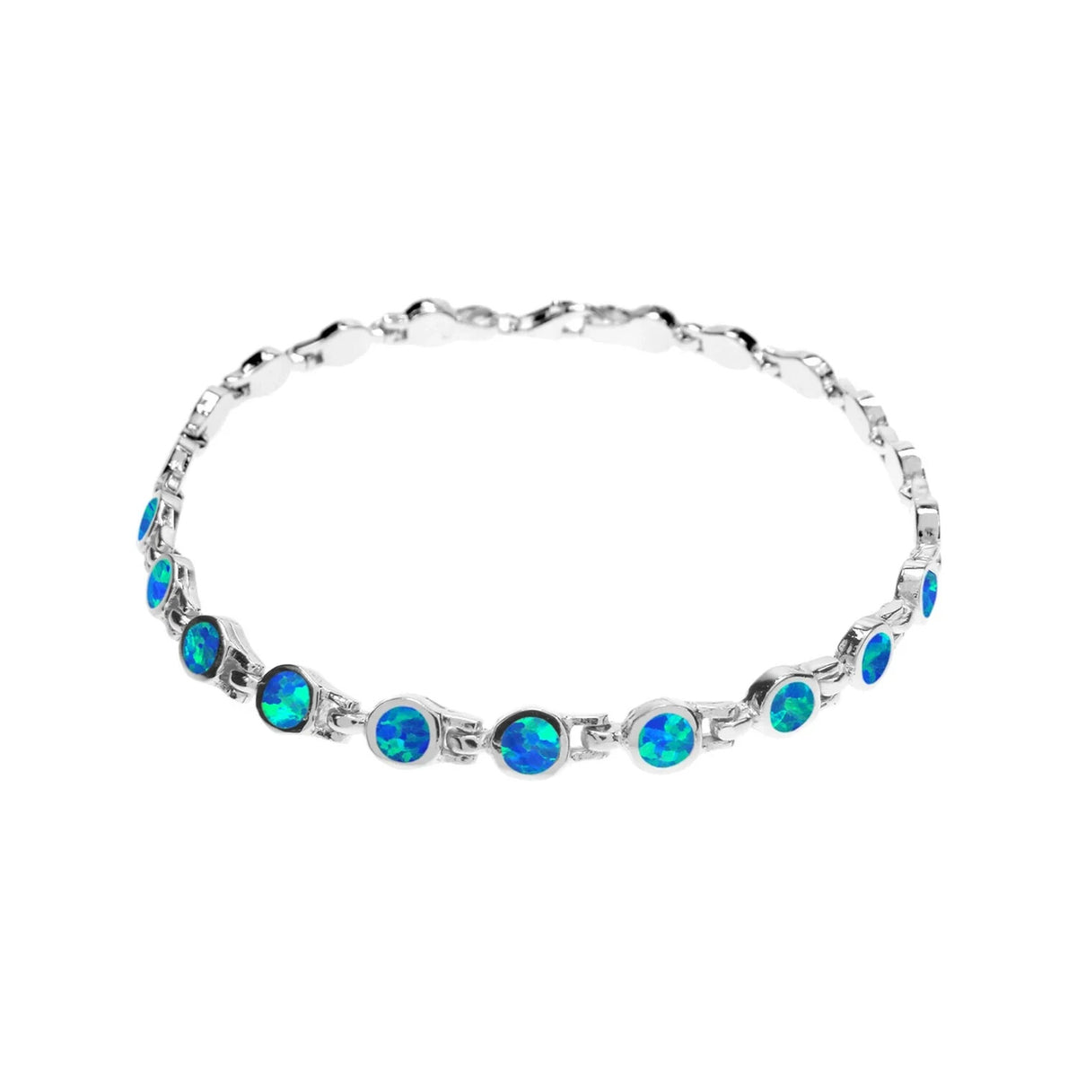 Natural Blue Opal Bracelet Sterling Silver 925 Hallmarked Brand New Boxed