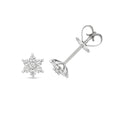 7 Natural Diamond Snowflake Earrings 18ct White Gold Hallmarked British Made