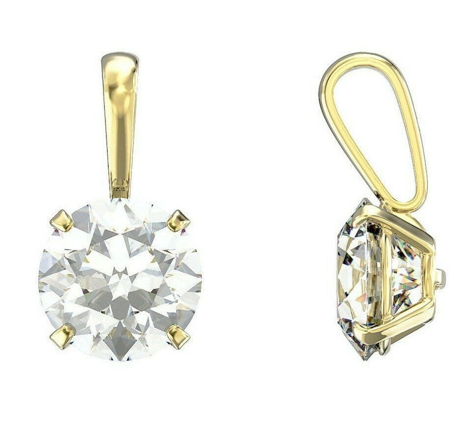 Gemstone Pendant and Earrings Set Solid Yellow Gold Solitaire 18" Chain Hallmark