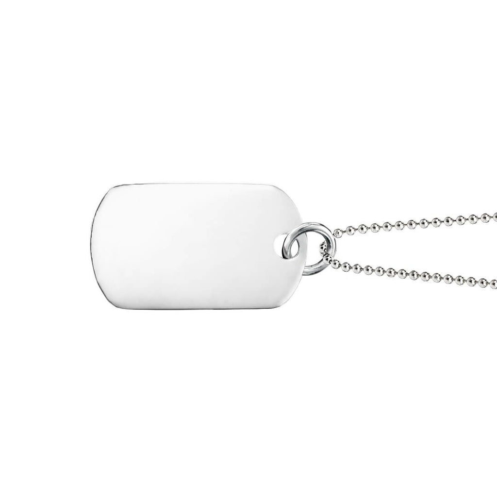 Engravable Dog Tag Pendant Sterling Silver 925 Hallmarked All Chain Lengths