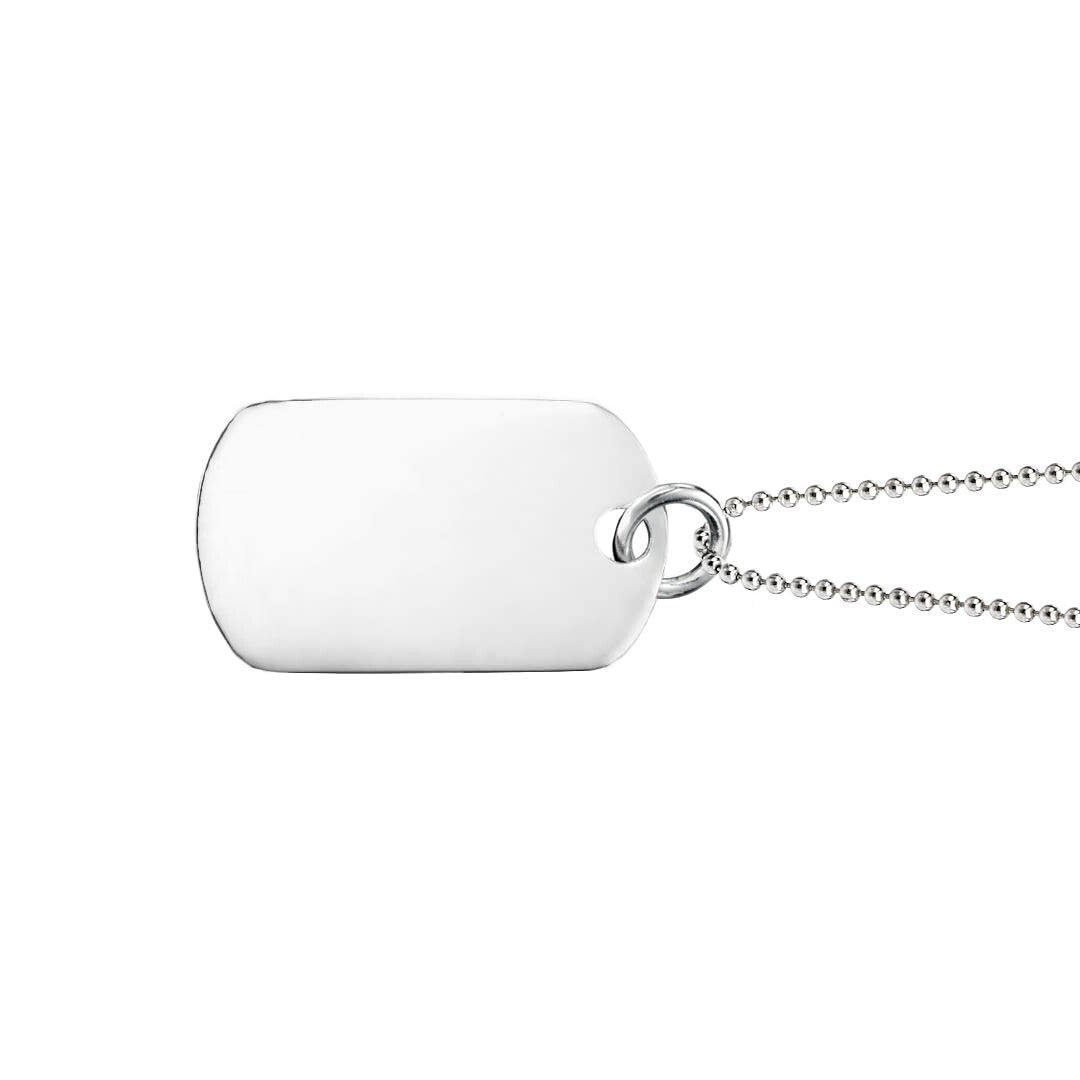 Engravable Dog Tag Pendant Sterling Silver 925 Hallmarked All Chain Lengths